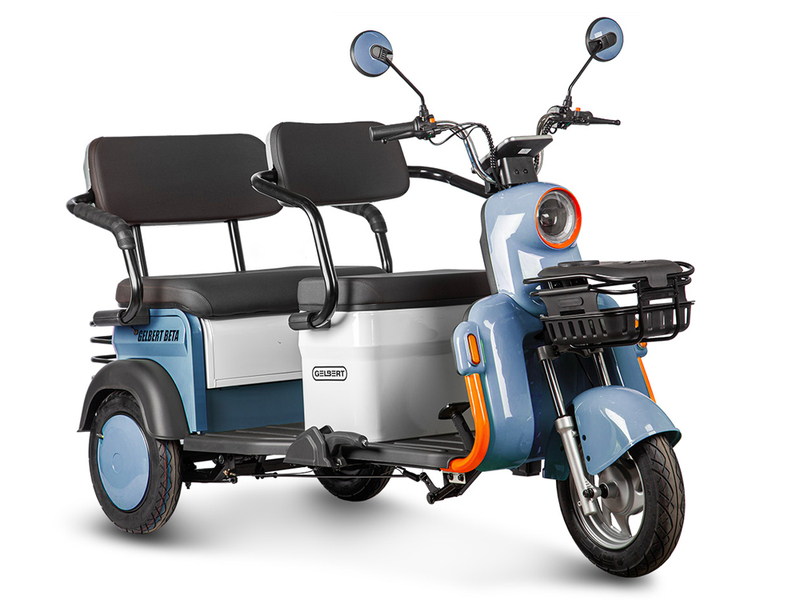 Электротрицикл Gelbert Beta 48V/60V 800Вт (сине-белый)