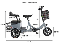 Трехколесный двухместный электровелосипед ZIT