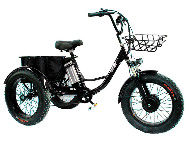 Электрический трицикл фэтбайк GreenCamel Трайк-F20 (500W 15Ah), Черный